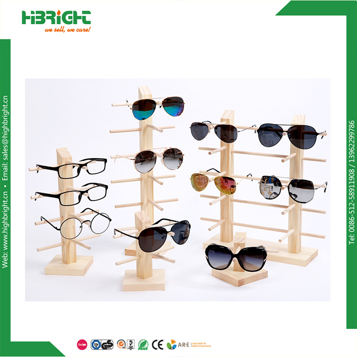 Supermarket Retail Display Rack Sunglasses Wooden Display Rack