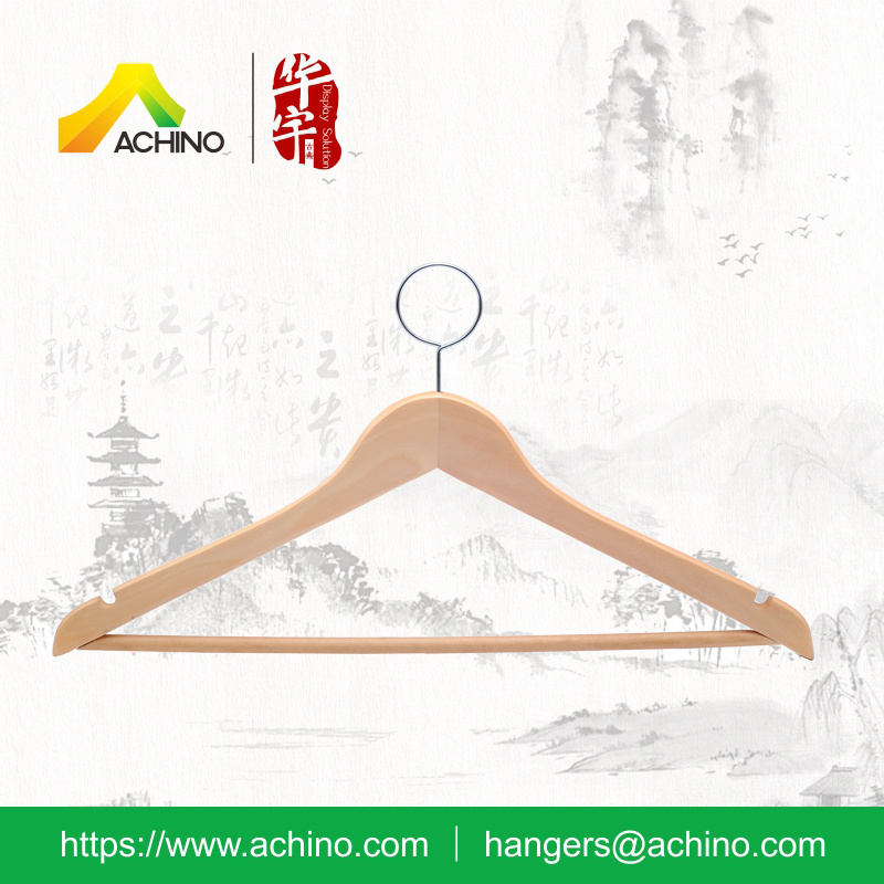 Hotel Wooden Suit Hanger with Anti Theft Ring (AHWMH101)