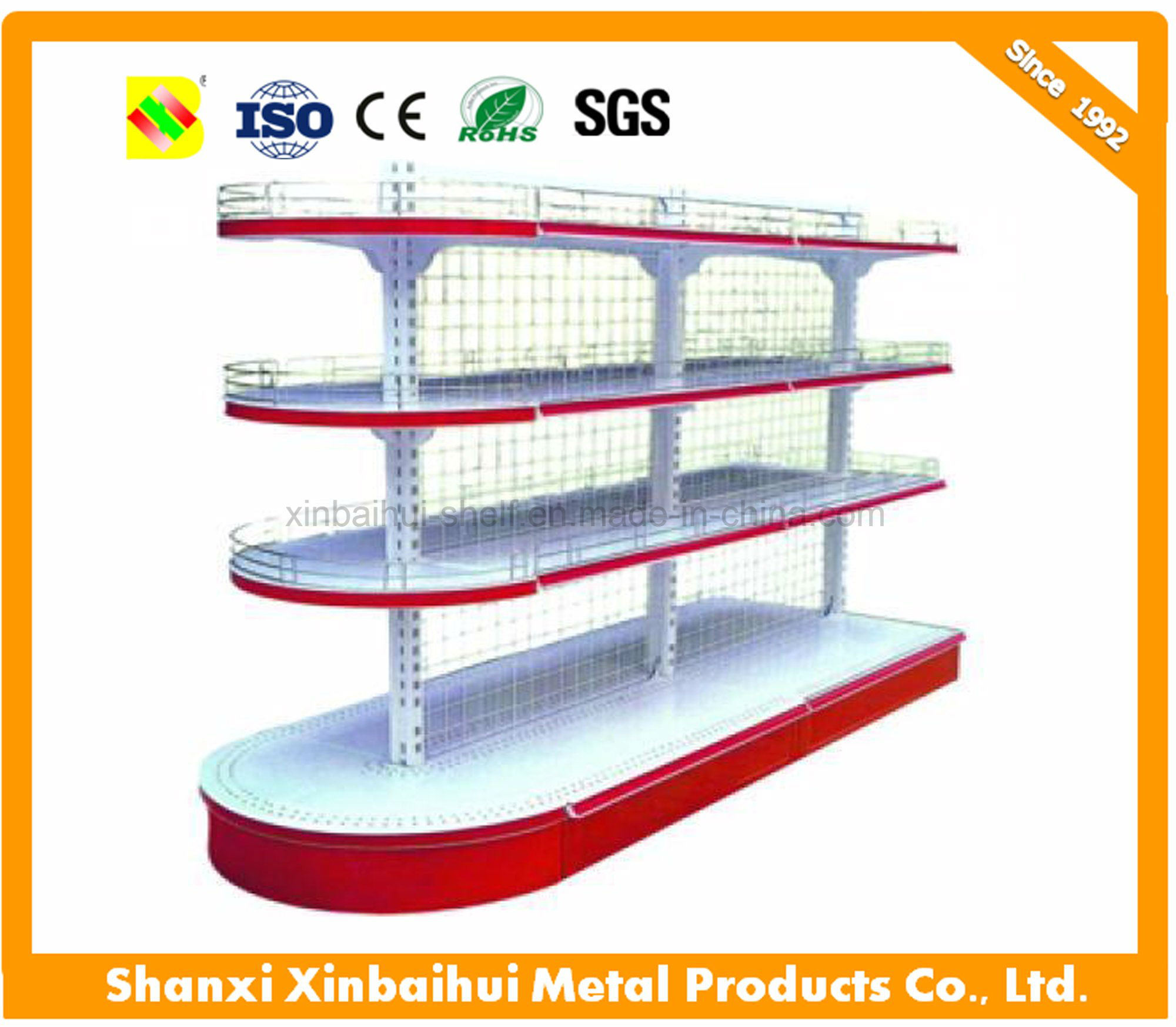 High Quality Round Ending Shelving for Grocery Store/Retail Shop