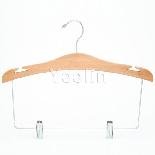 Wooden Underwear Lingerie Hanger with Clips