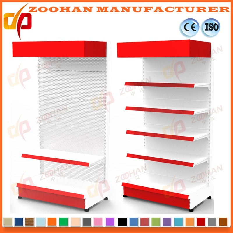 Metallic Low Wall Shelves Supermarket Store Storage Display Shelving (Zhs410)