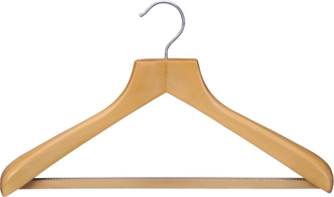 Natural Wooden Coat Hanger with Flat Head