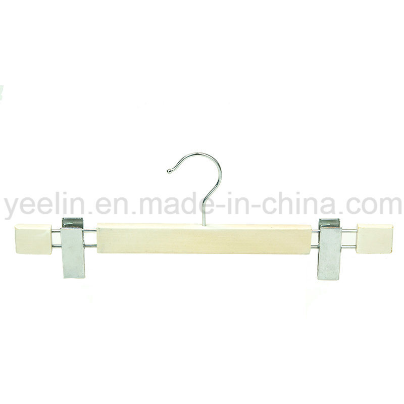 Fashionable Design Wooden Pant/Trousers/Skirt Hanger with Metal Clips