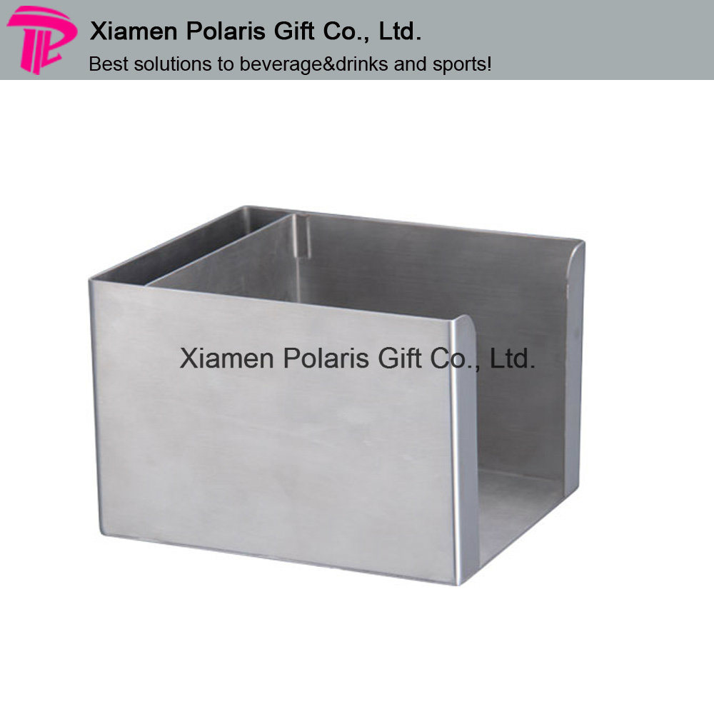 Customized Metallic Color Napkin Holder Bar Caddy with Printed Logo