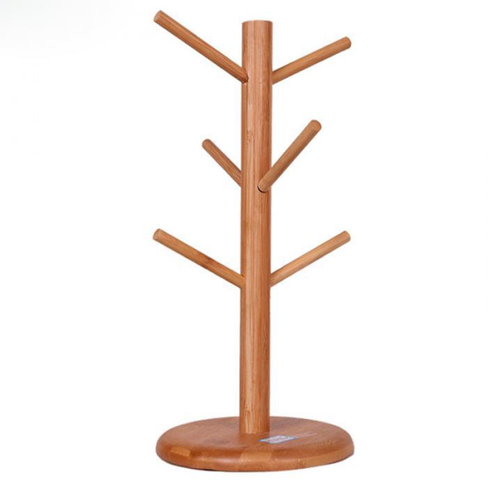 Wooden Tree Shape Coffee Mug Drying Cups Storage Rack