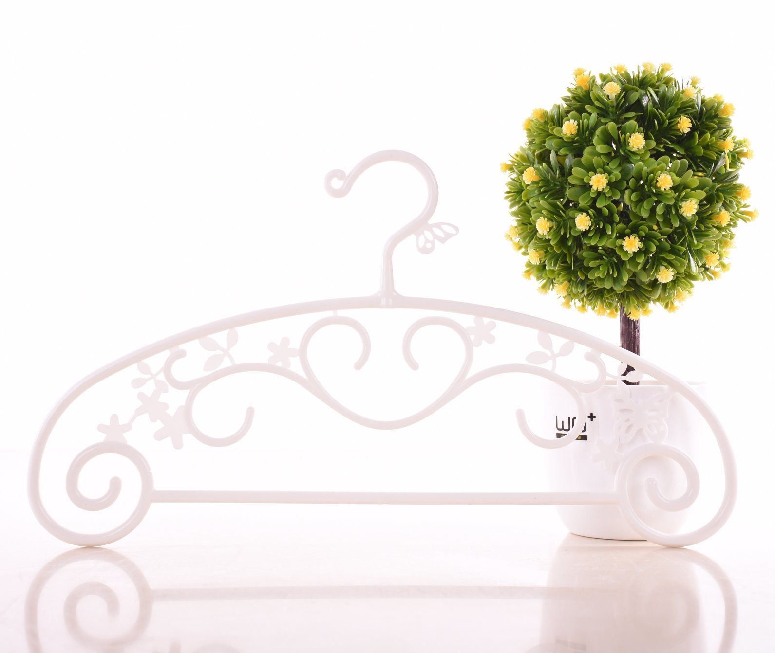 White Thin Butterfly Shape Elegance Plastic Hanger