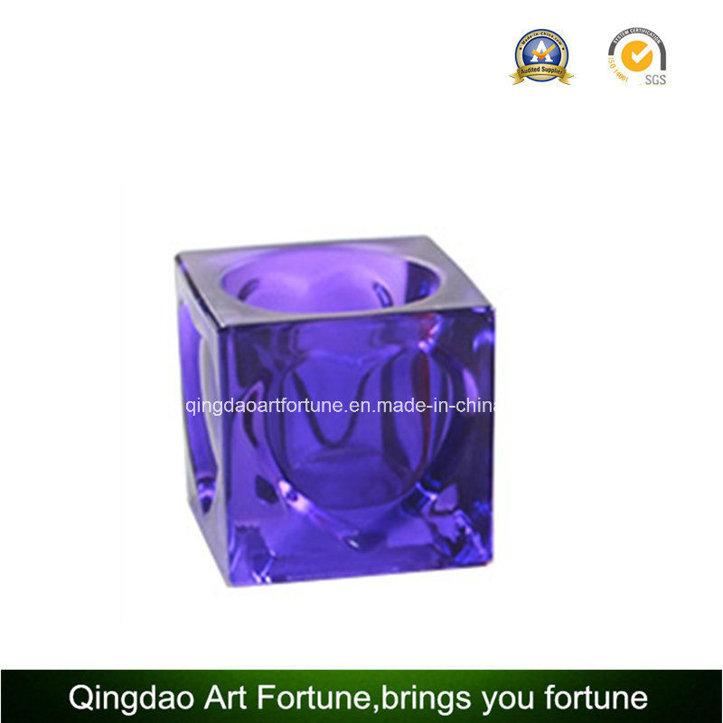 Colorful Glass Cube Tealight Holder