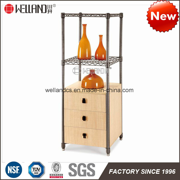 Patent Modern Home Kitchen Steel-Wooden Storage Furniture Rack