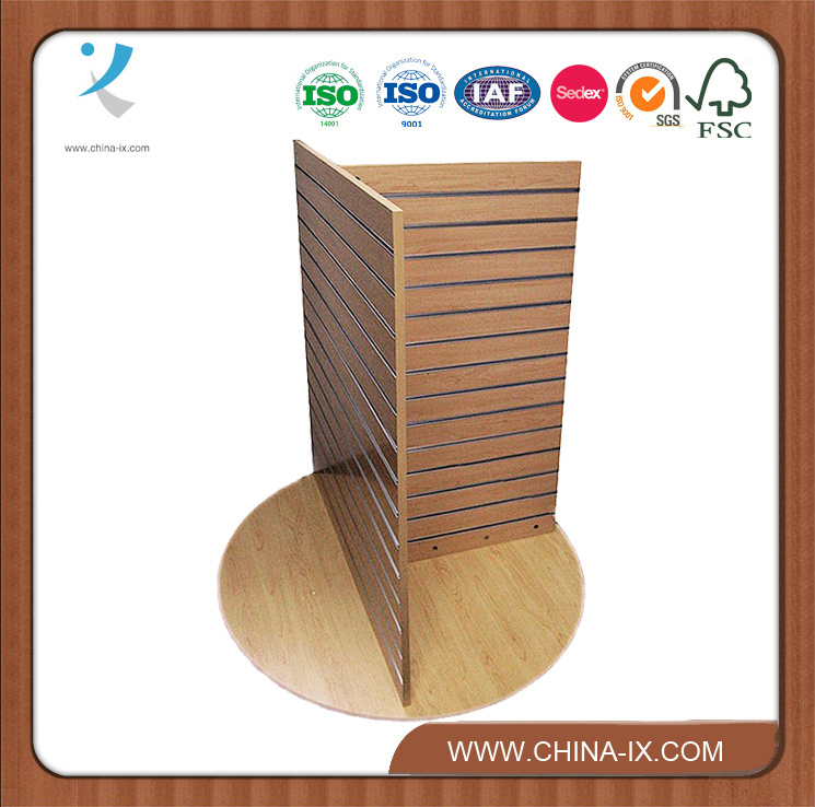 3 Way Revolving Slat Wall Display Gondola with Metal Grooves