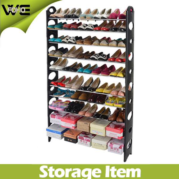 Adjustbale Free Standing up to 50-Pair Shoe Tower Space Rack Organizer