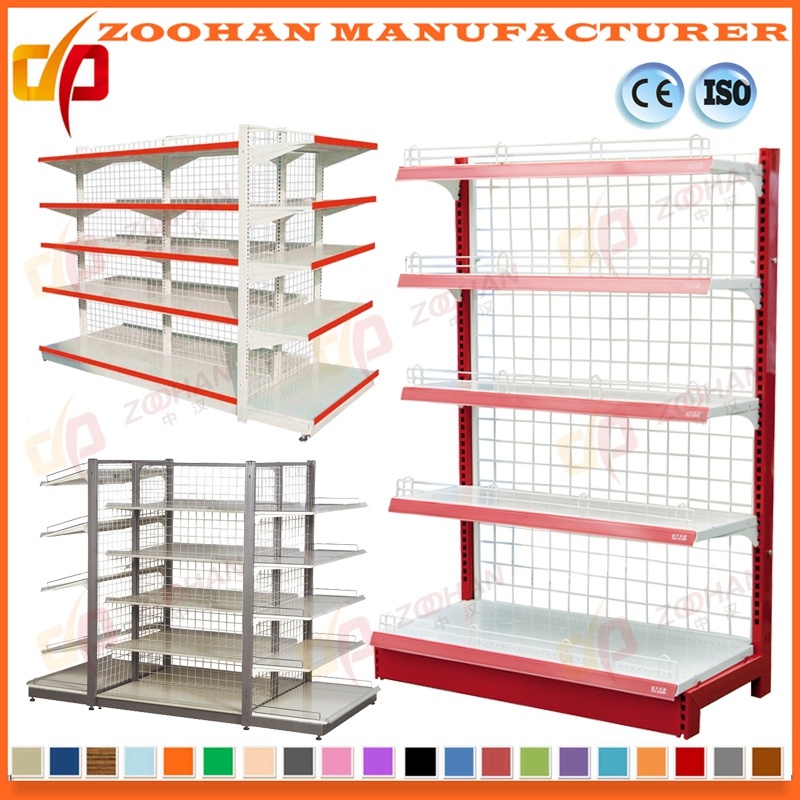 Metal Supermarket Wall Shelving Storage Shop Wire Display Shelves (Zhs398)