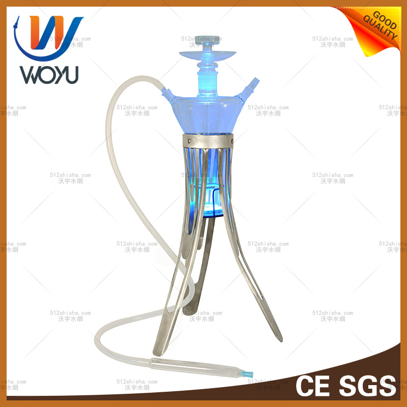 New Style Glass LED Shisha Single Hose Nargile Hookah