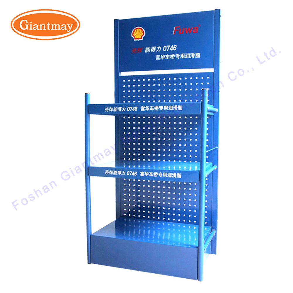 Retail Store Custom Floor Standing Metal Lubricant Oil Display Rack