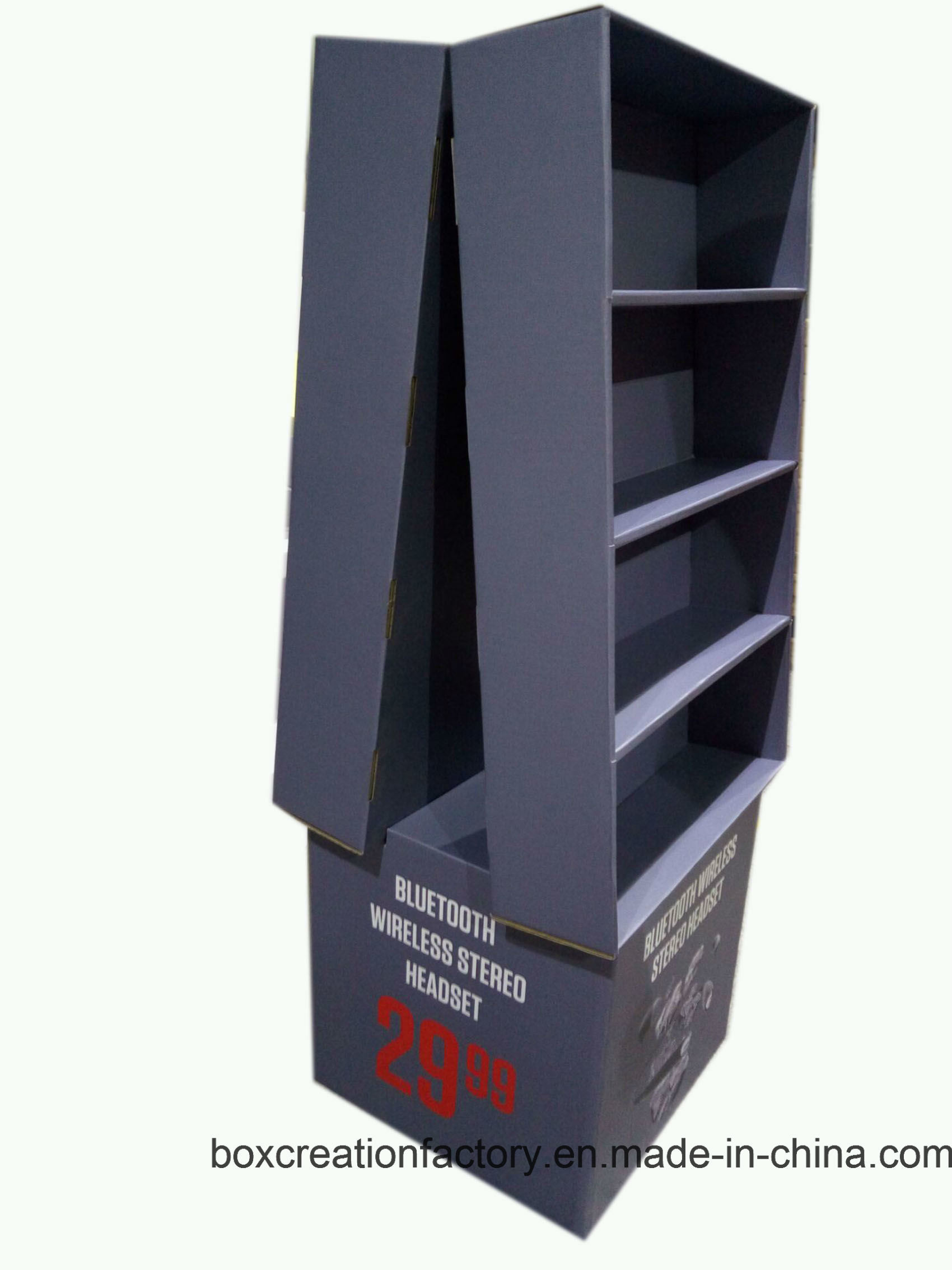 Advertising Pop Cardboard Display Stand/Supermarket Advertising Shelf Standing