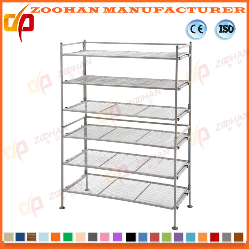 Tiers Chrome Metal Wire Mesh Display Storage Rack (ZHw178)