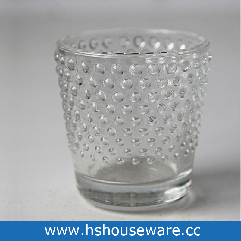 Small Dots Style Clear Glass Candle Holders