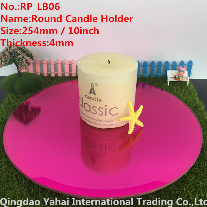 4mm Large Bevel Dark Rose Glass Candle Holder