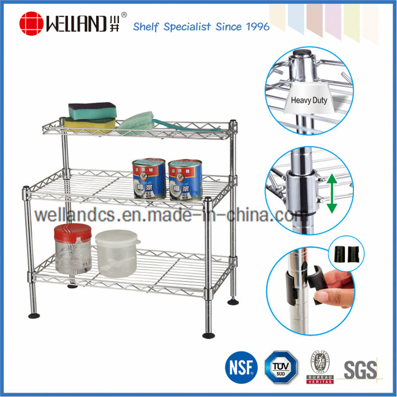 Adjustable DIY Chrome Plated Steel Kitchen Mini Wire Shelf Rack