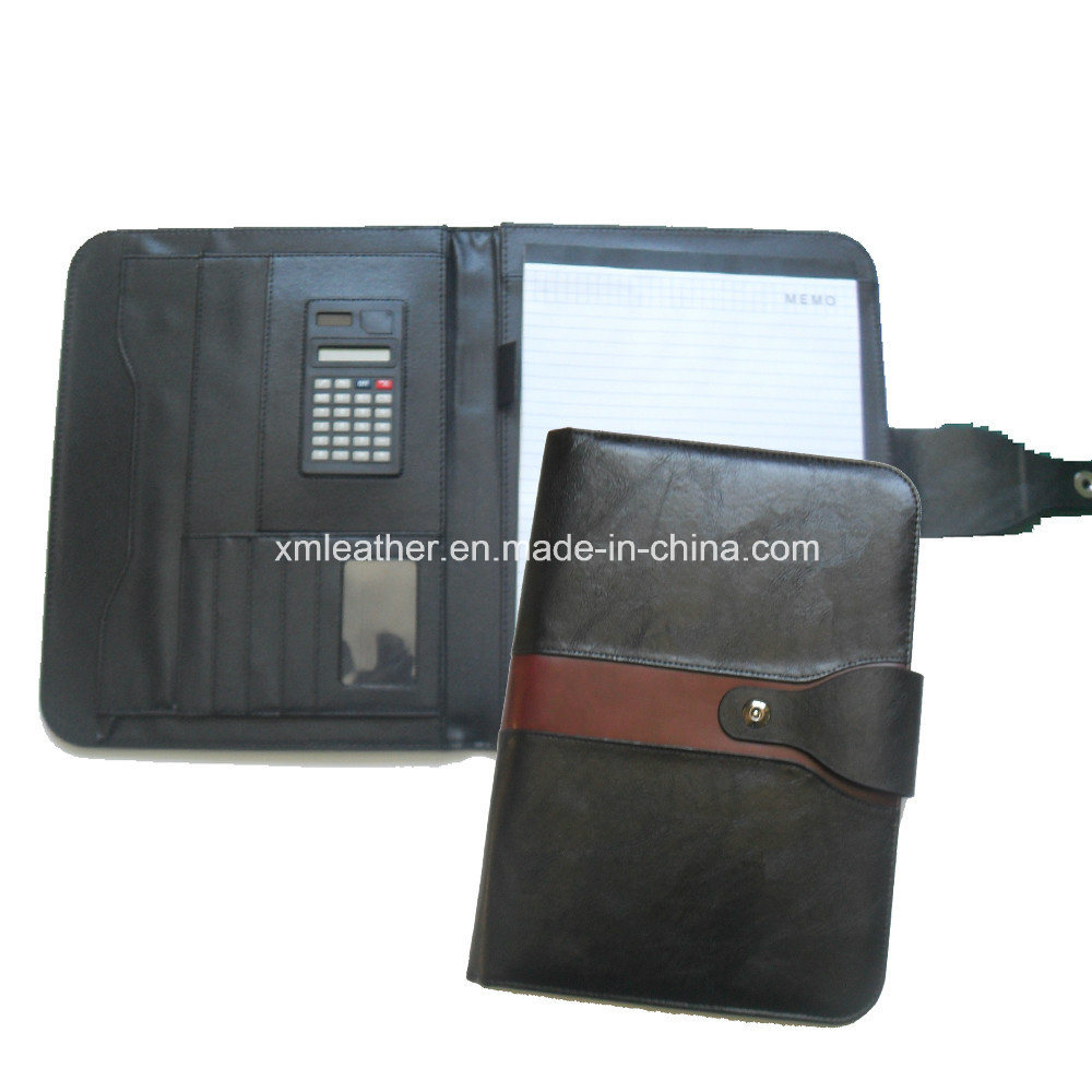 Stationery Brown PU Leather File Folders with Fasteners