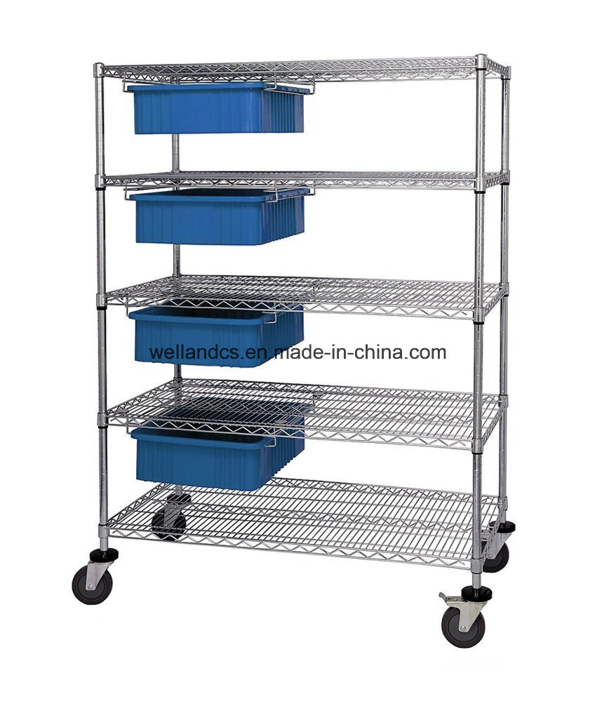 High Quality 5 Layers Chrome Steel Wire Storage Mesh Shelf