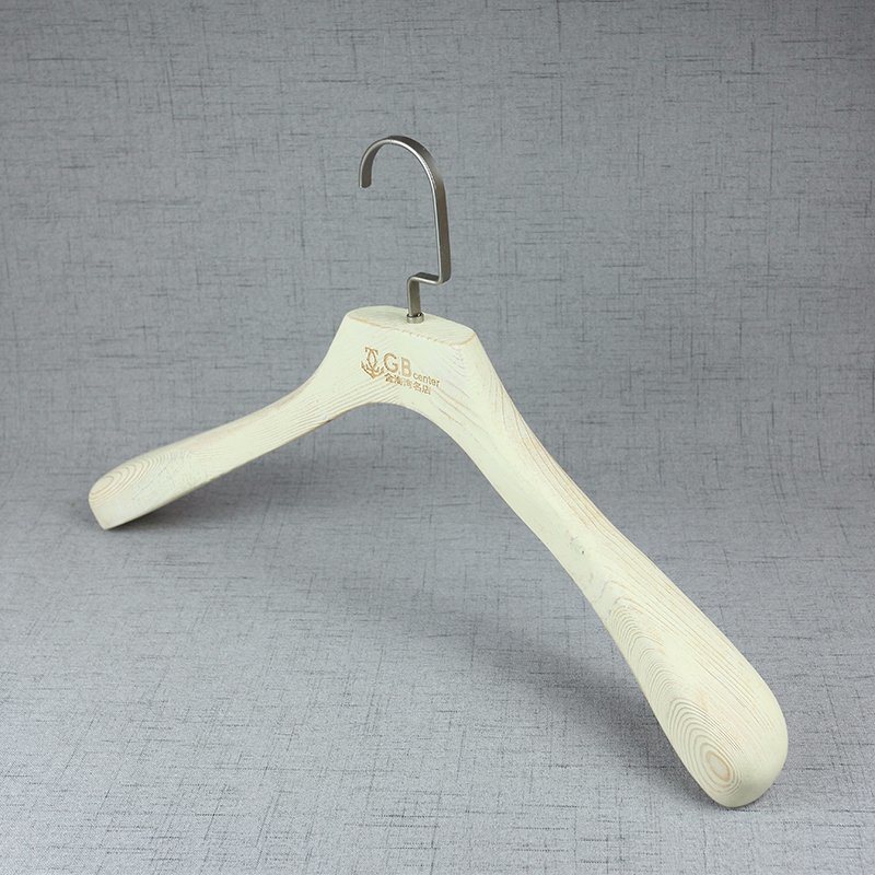 High-End White Pine Wood Clothing Hanger for Coat