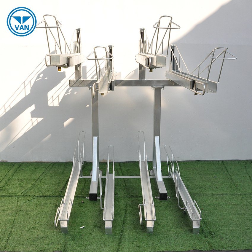 Hot Galvanized Double Tiers Bike Rack for Bike Storage