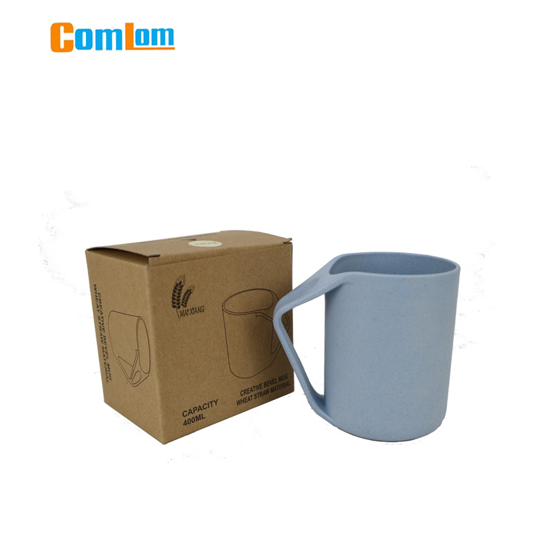 Cl1y-Z12 Comlom Eco-Friendly Biodegradable Wheat Straw Cups BPA Free Drinking Cups Tooth Cups