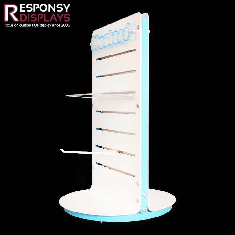 Spinning Tabletop Metal Accessory Display Racks in Stationery Store