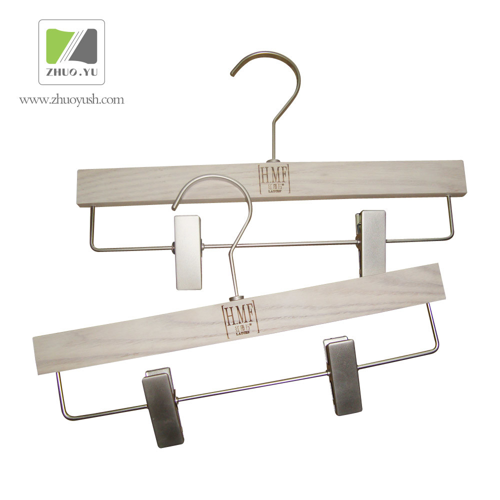 Custom High Quality Ashtree Wood Pants Hanger for Garment Exclusive Shop