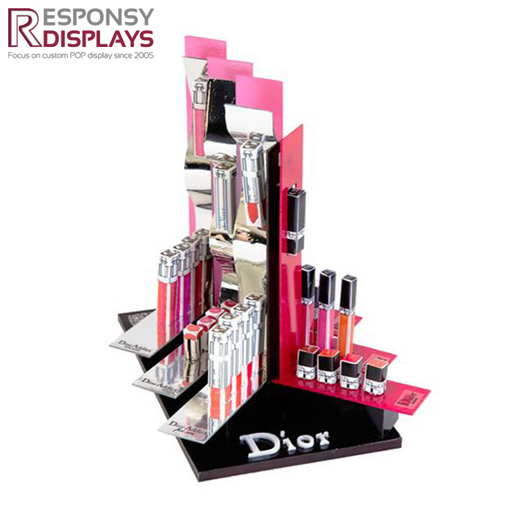Custom Logo Red High End Acrylic Lipstick Cosmetic Products Display Racks
