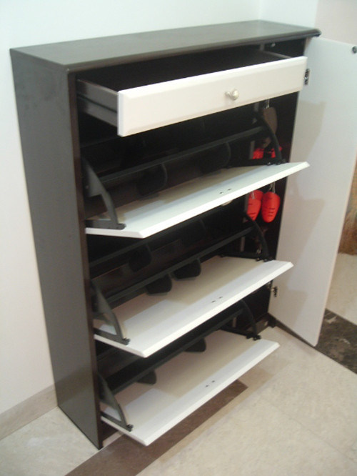 Wood Shoe Rack with Drawers