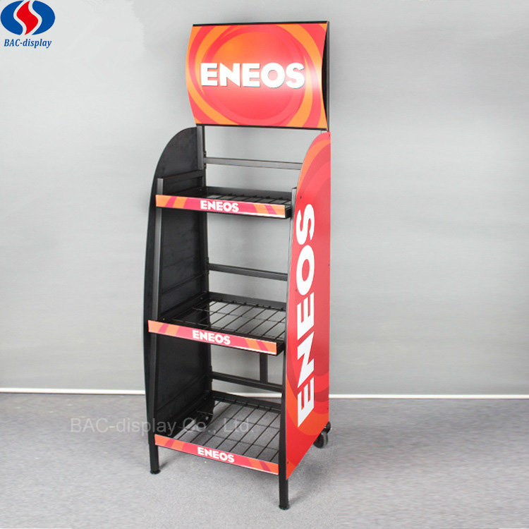 Floor Standing Lubricant Display Rack for 2 Wheels