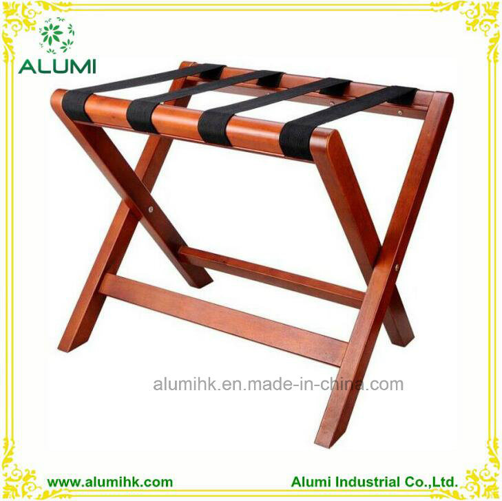 Hotel Wooden Luggage Rack with Straps