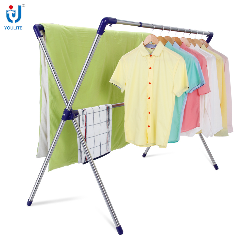 Stainless Steel Drying Racks Household X-Type Clothes Rack Clothes Hanger