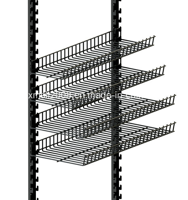 4 Tiers Wall Display Steel Rack Metal Shelf Rack with Ce (G-WD01)