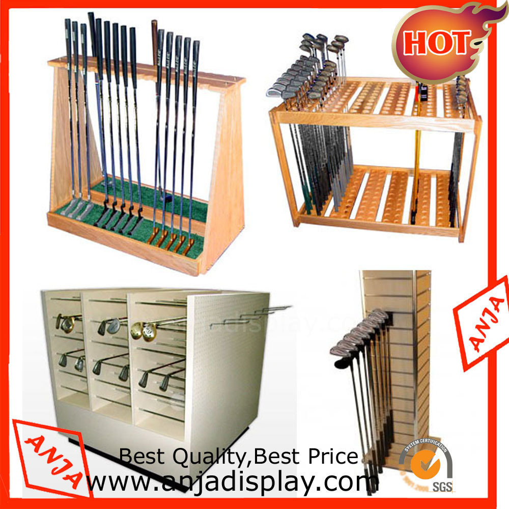 Wooden Stationary Golf Club Display Stand for Shop