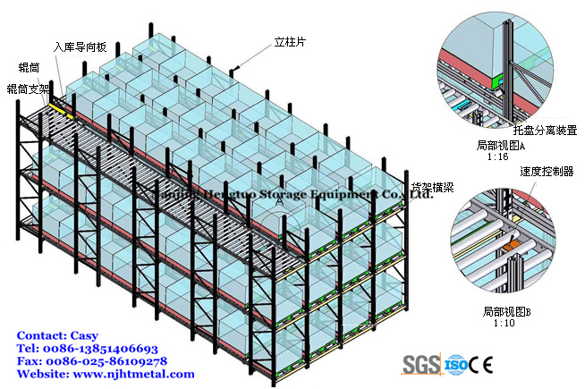 Heavy Duty Gravity Dynamic Live Racking for Warehouse Storage