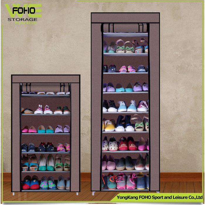 Dark Brown Non-Woven Fabric Shoe Organizer Tower Shoe Rack for 50 Pairs