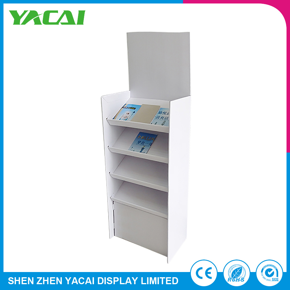 Folded Paper Floor Documents Display Stand Rack