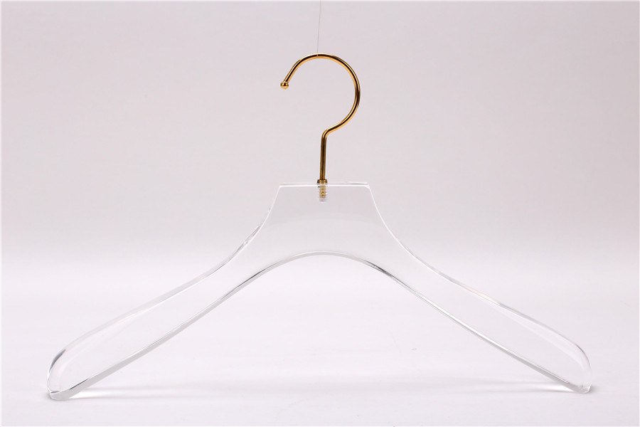 Acrylic Clothes Hanger with Golden Hook