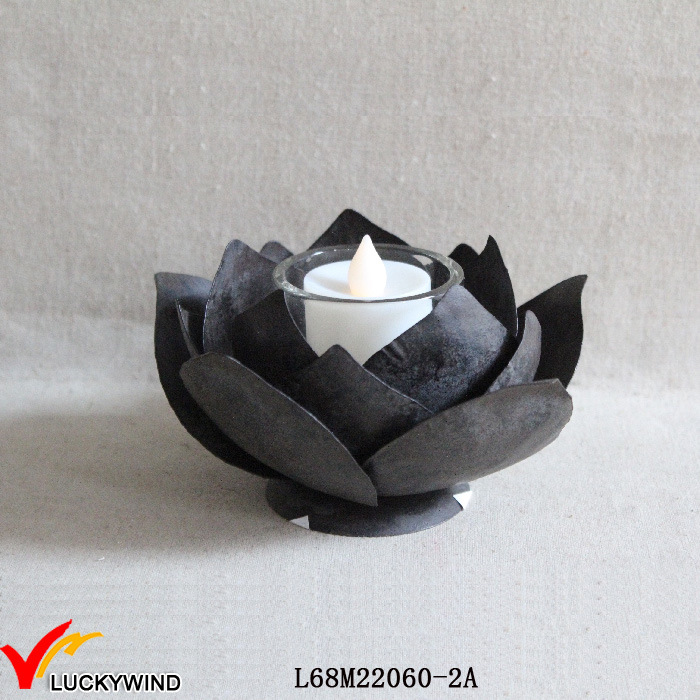 Wholesale Vintage Single Metal Lotus Candles Holder