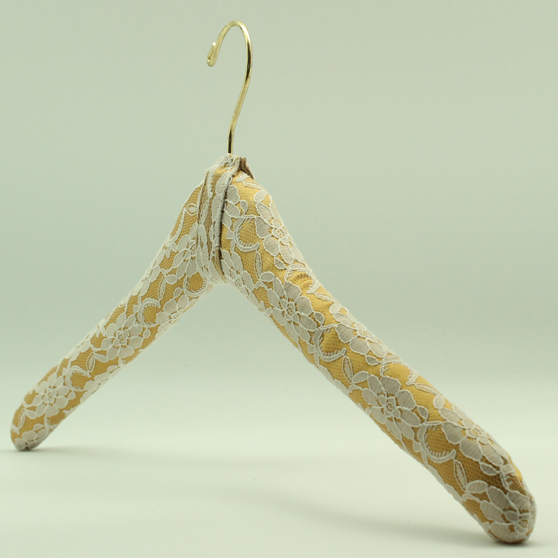 Pretty Lace Decoration Handmade Satin Dress Hanger