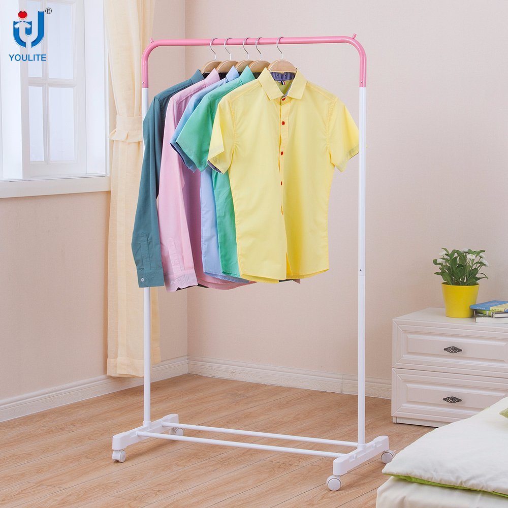 Single Pole Tiny Movable Display Clothes Rack