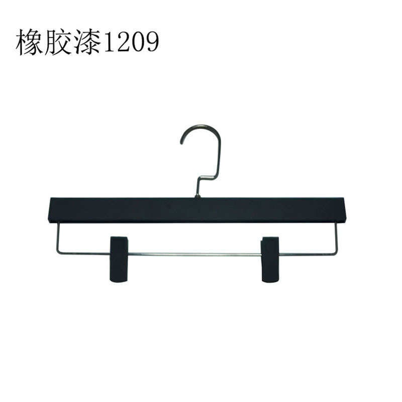 Manufature Trouser Brand Black Plastic Rubber Coating Custom Clips Hangers