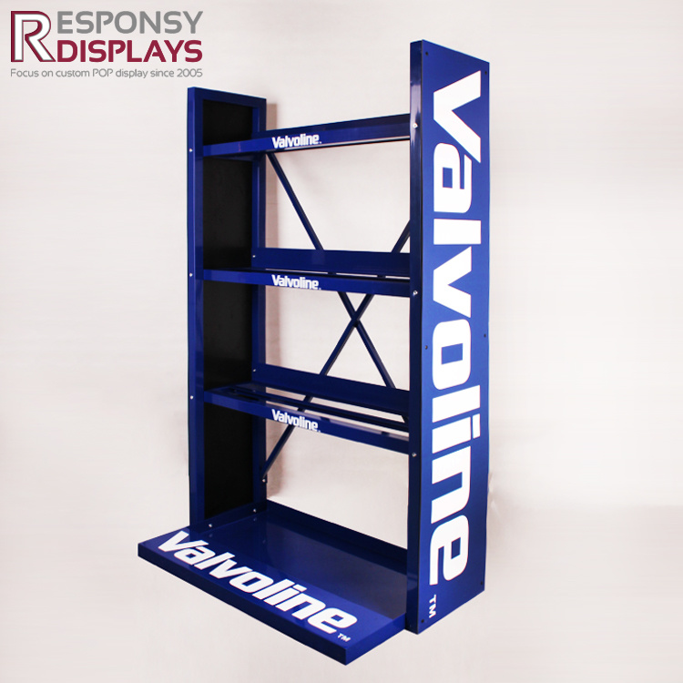 Heavy Duty Floor Metal Lubricating Oil Display Rack for Petrol Station