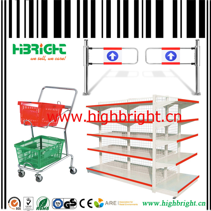 Supermarket Equipments Shopping Trolley and Gondola Shelving