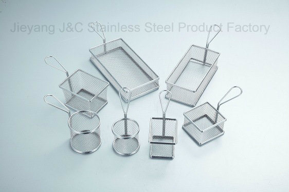 New Item for Mini Chrome Chip Fry Fryer Serving Food Presentation Basket