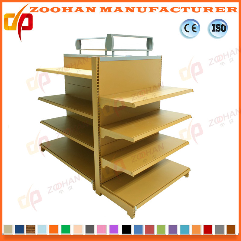 Popular Gondola Double Sides Supermarekt Shelf with Light Box (ZHs647)