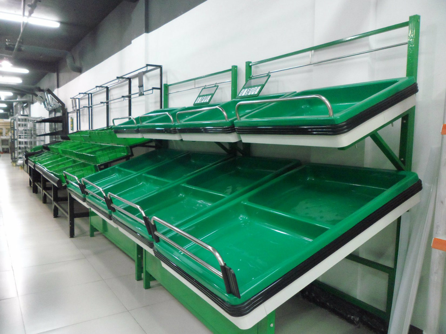 Double Layers Fruit and Vegetable Rack for Supermarket Display