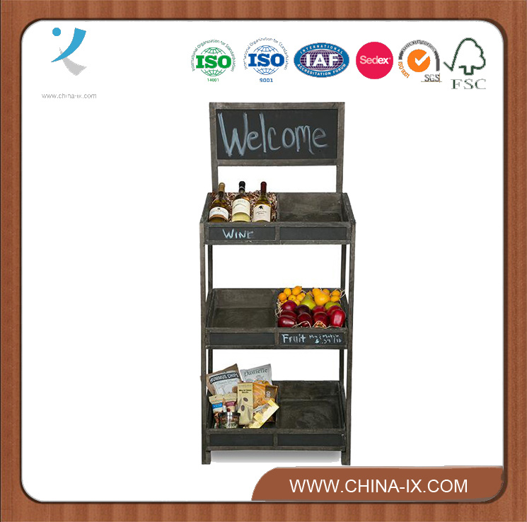 Customized 3 Tiers Display Rack with Chalkboard